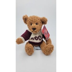 NWT Russ Berrie 8" Varsity Bear 2004 Teddy Brown Plush Stuffed Animal Cute